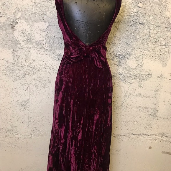 Vintage Betsey Johnson/ HB Honey Bee collar Red Velvet Bow Cocktail Dress - Picture 5 of 11